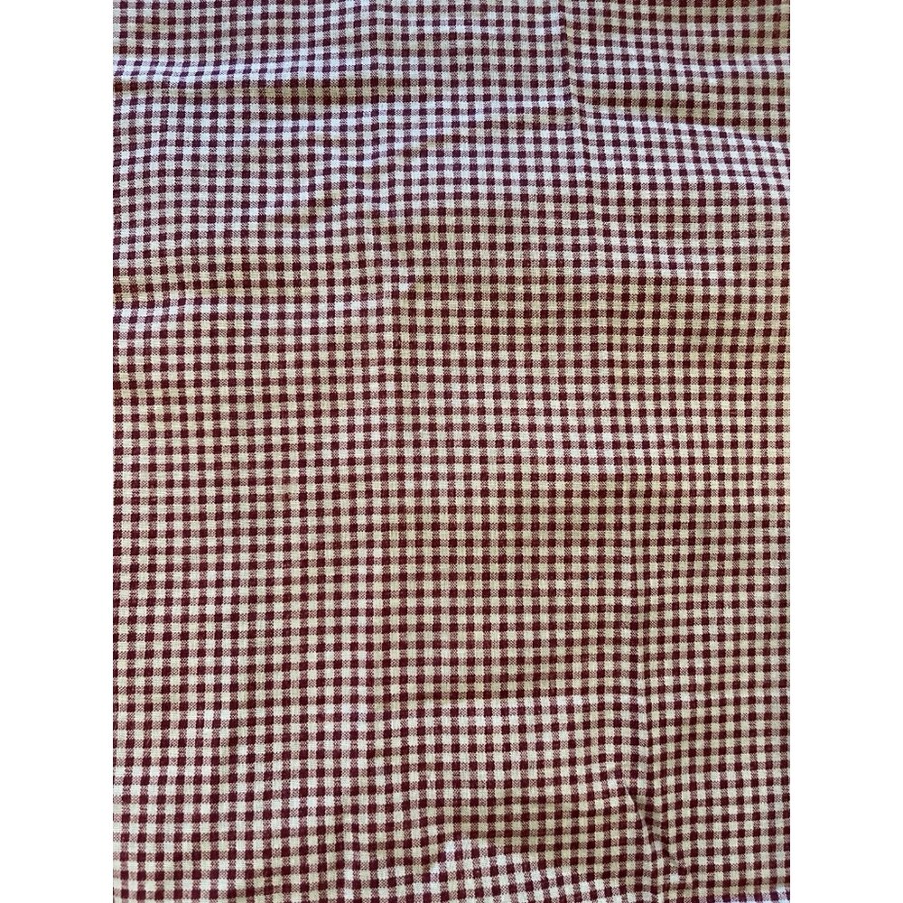 Vintage Cranston Burgundy Red Plaid Cotton Fabric 73x38” - See Details